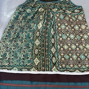 Elegant and Fun Teal and Black Paisley Tunic